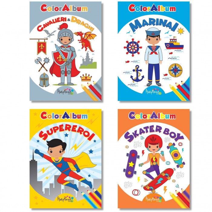 Libro Da Colorare 2pz+Pennarelli Boy 20ab19 Marpimar 